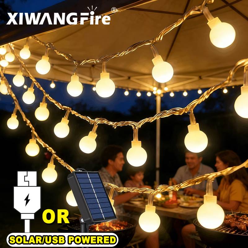 Lighting Decor Outdoor - 3-10M 태양광/USB/배터리 스트링 조명, 요정 글로브