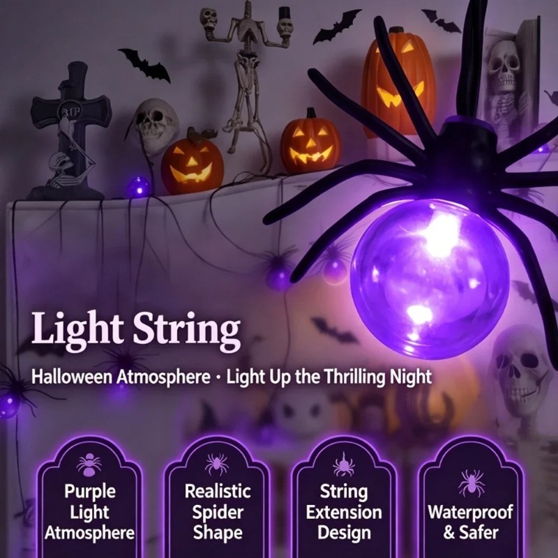 Lighting Decor Outdoor - 배터리로 작동하는 거미 모양 LED 스트링