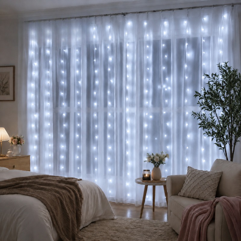 Fairy Light Curtain - 3/4/6m 커튼 LED 스트링 조명 가랜드