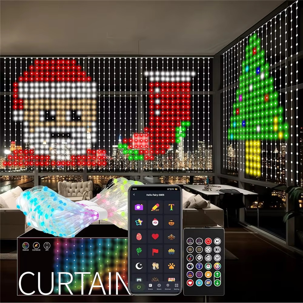 Fairy Light Curtain - 스마트 RGB 픽셀 커튼 조명 블루투스
