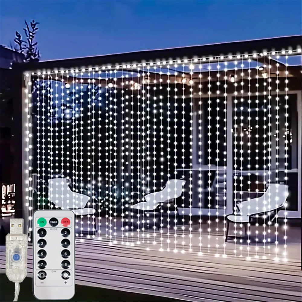 Fairy Light Curtain - 3/6M USB LED 커튼 8가지 모드