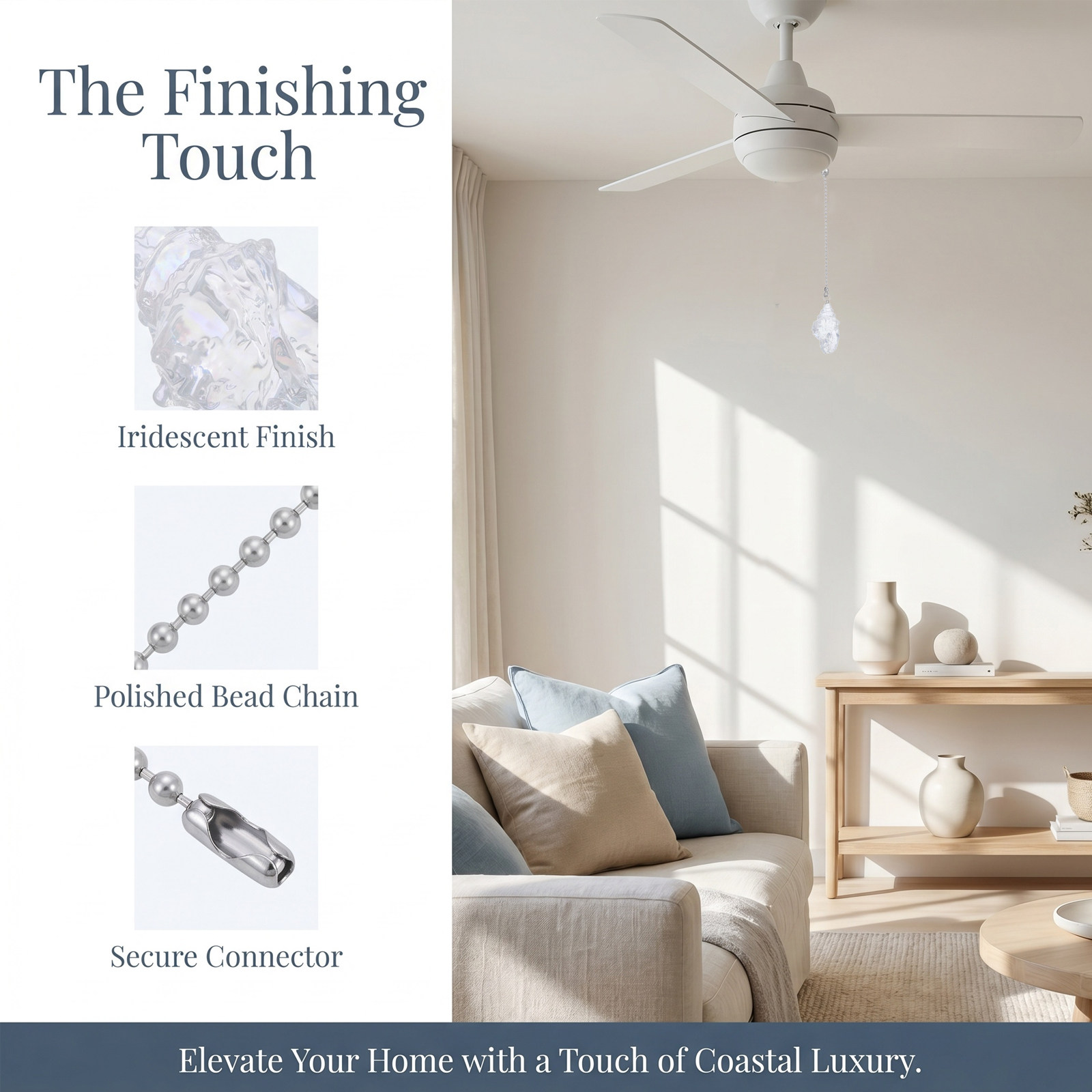 천장 선풍기 풀 체인 2.5인치 장식용 비즈 펜던트 크 - Decor Lighting Fixtures 리뷰 및 가격