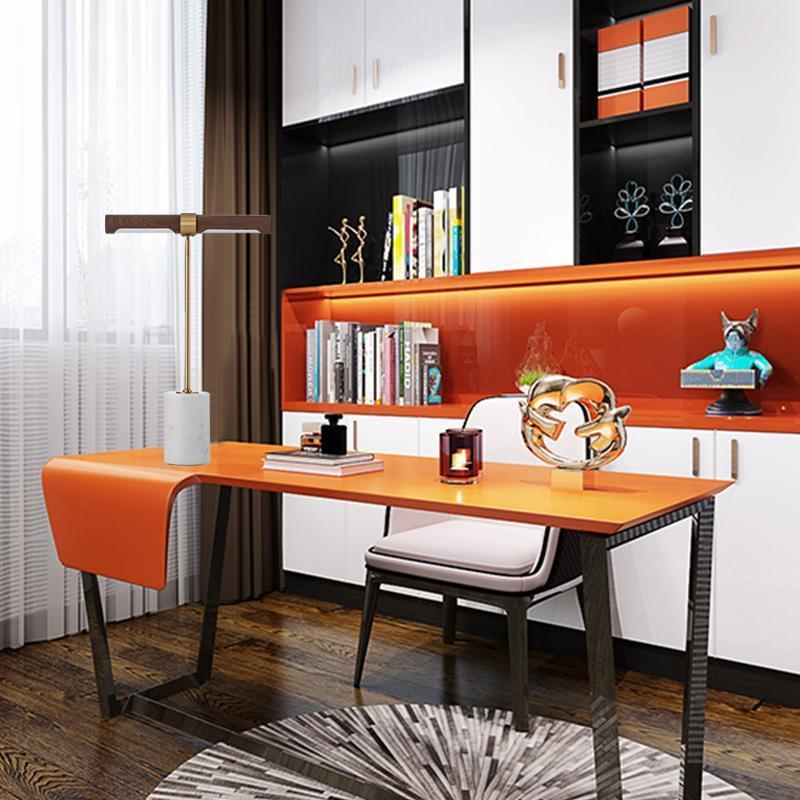 장식용 테이블 램프, 디자이너 라이트 럭셔리 가죽 대리 - Decor Lighting Table Lamps 리뷰 및 가격