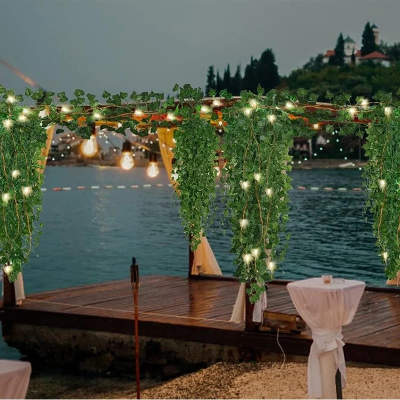 녹색 아이비 210cm LED 가벼운 문자열 잎 인공  - Lighting Decor For Diwali 리뷰 및 가격