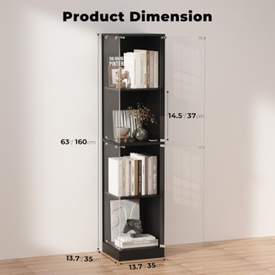유리문이 있는 코너 진열장, 화이트 MDF 목재, 3색 - Lighting & Home Decor Studio Photos 리뷰 및 가격
