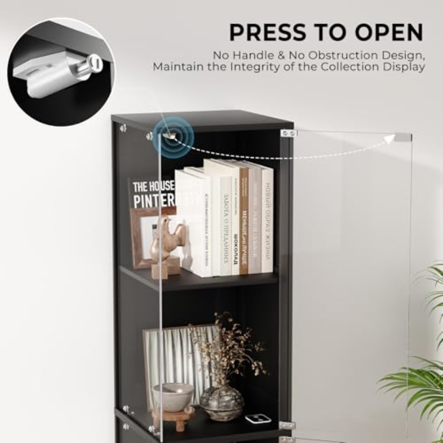 유리문이 있는 코너 진열장, 화이트 MDF 목재, 3색 - Lighting & Home Decor Studio Photos 리뷰 및 가격