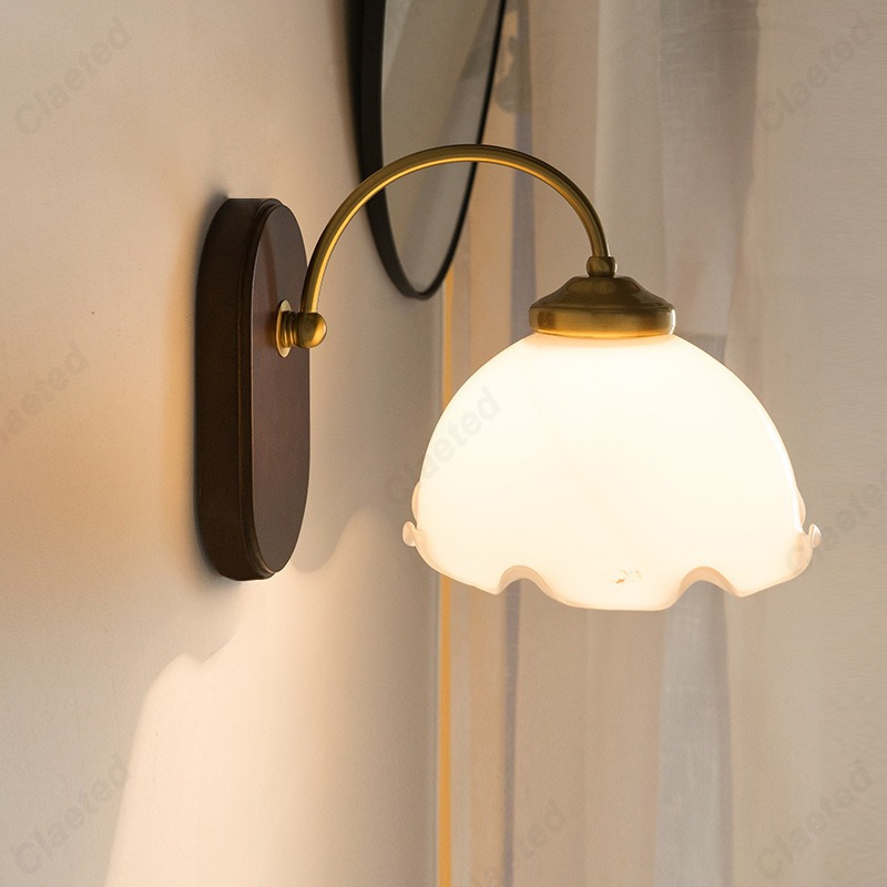 유럽 ​​복고풍 간단한 LED 유리 벽 램프 거실 식당 - Foyer Lighting Wall Decor 리뷰 및 가격