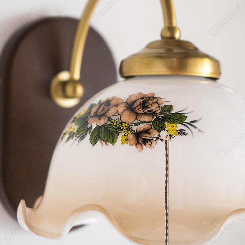 유럽 ​​복고풍 간단한 LED 유리 벽 램프 거실 식당 - Foyer Lighting Wall Decor 리뷰 및 가격