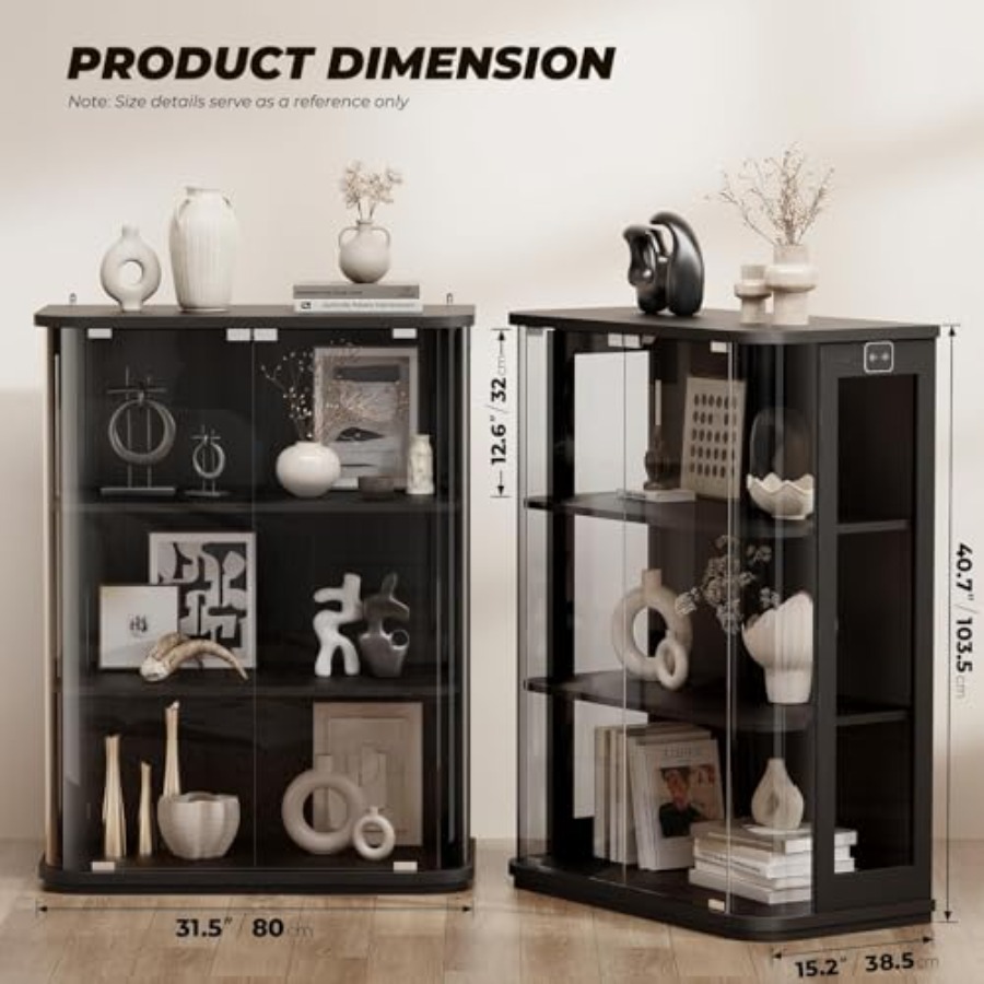 3단 원형 디스플레이 캐비닛(조명 포함), 인체 감지  - Lighting & Home Decor Studio Photos 리뷰 및 가격