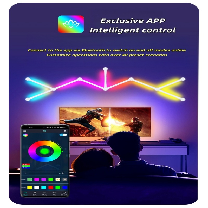 새로운 무료 접합 DIY RGB 다채로운 분위기 빛 W - Foyer Lighting Wall Decor 리뷰 및 가격