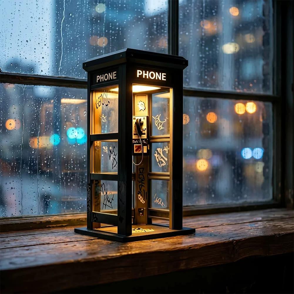 레트로 그래피티 전화 부스 테이블 램프 미니 런던 전화 - Decor Lighting Table Lamps 리뷰 및 가격