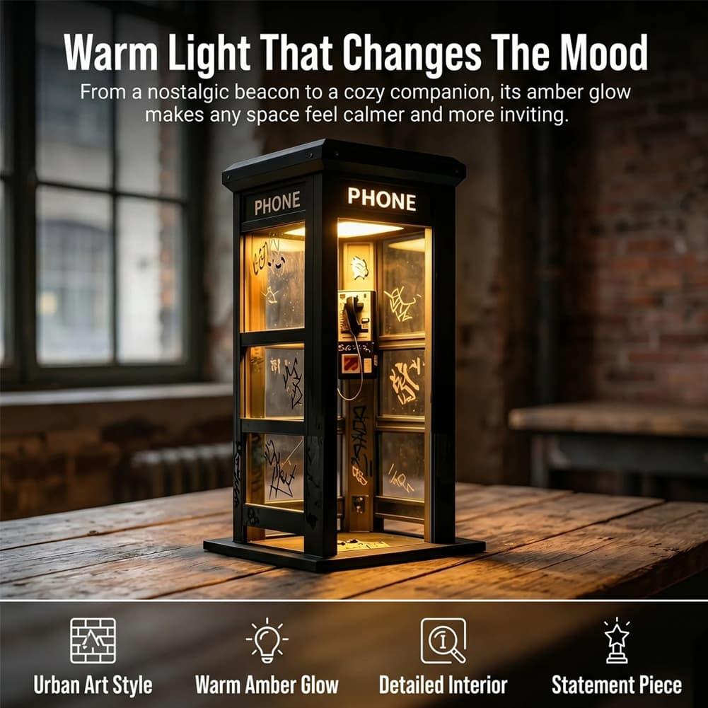 레트로 그래피티 전화 부스 테이블 램프 미니 런던 전화 - Decor Lighting Table Lamps 리뷰 및 가격