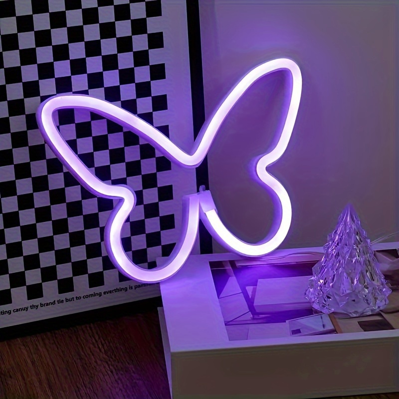 LED 나비 네온 조명, USB 또는 배터리로 구동되는 - Foyer Lighting Wall Decor 리뷰 및 가격