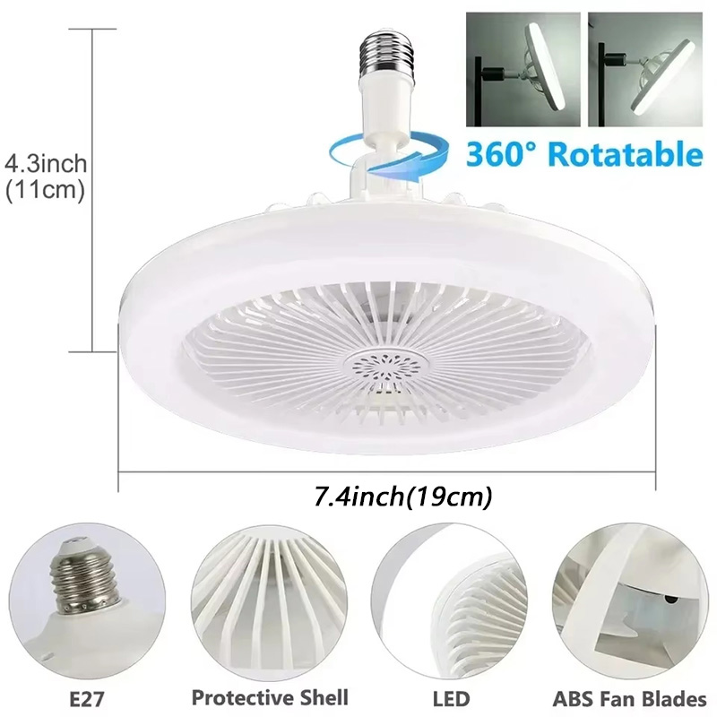 2 In 1 천장 팬 램프 3 속도 조절 가능 E27  - Decor Lighting Ceiling Fans 리뷰 및 가격