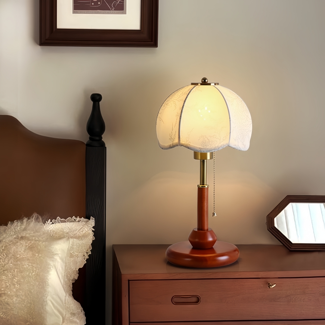 빈티지 스캘럽 돔 테이블 램프, 침실 협탁, 서재, 현 - Decor Lighting Table Lamps 리뷰 및 가격