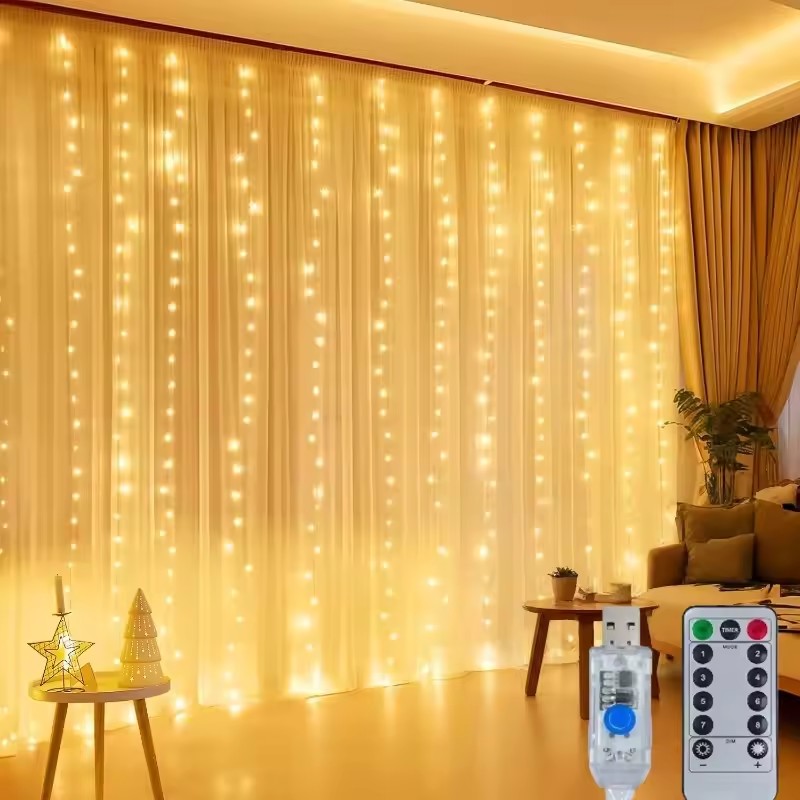 3/4/6m 커튼 LED 스트링 조명 가랜드 USB 페 - Fairy Light Curtain 리뷰 및 가격