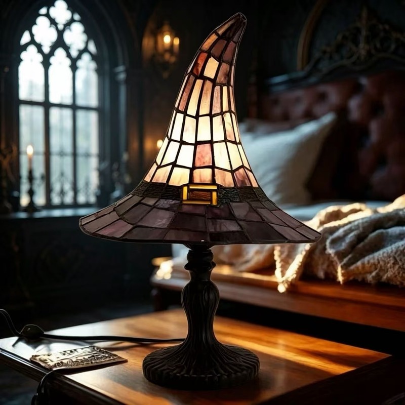 스테인드 워치햇 테이블 램프 수제 고딕 마법사 모자 L - Decor Lighting Table Lamps 리뷰 및 가격