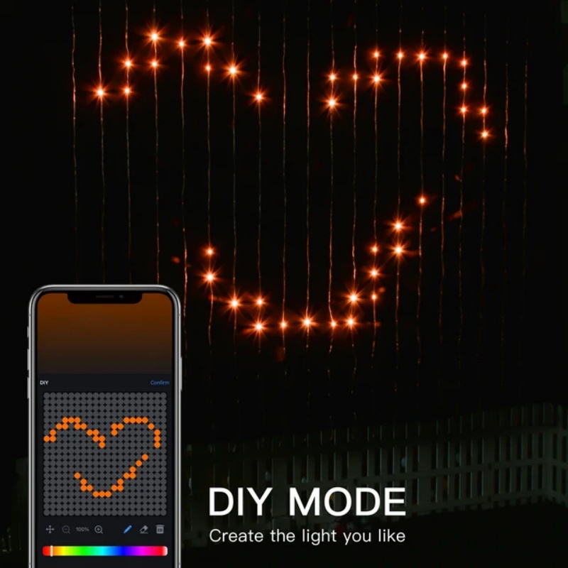 앱 원격 제어 RGBIC 스마트 커튼 조명 DIY 맞춤 - Fairy Light Curtain 리뷰 및 가격