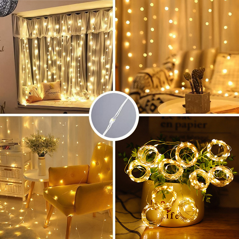 USB LED 커튼 문자열 빛 크리스마스 창 장식 와이 - Fairy Light Curtain 리뷰 및 가격