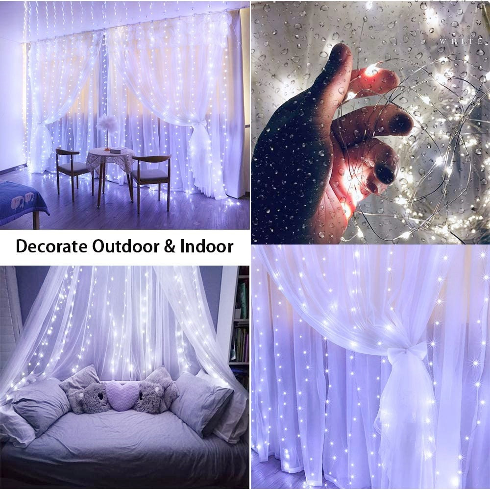 USB LED 커튼 문자열 빛 크리스마스 창 장식 와이 - Fairy Light Curtain 리뷰 및 가격