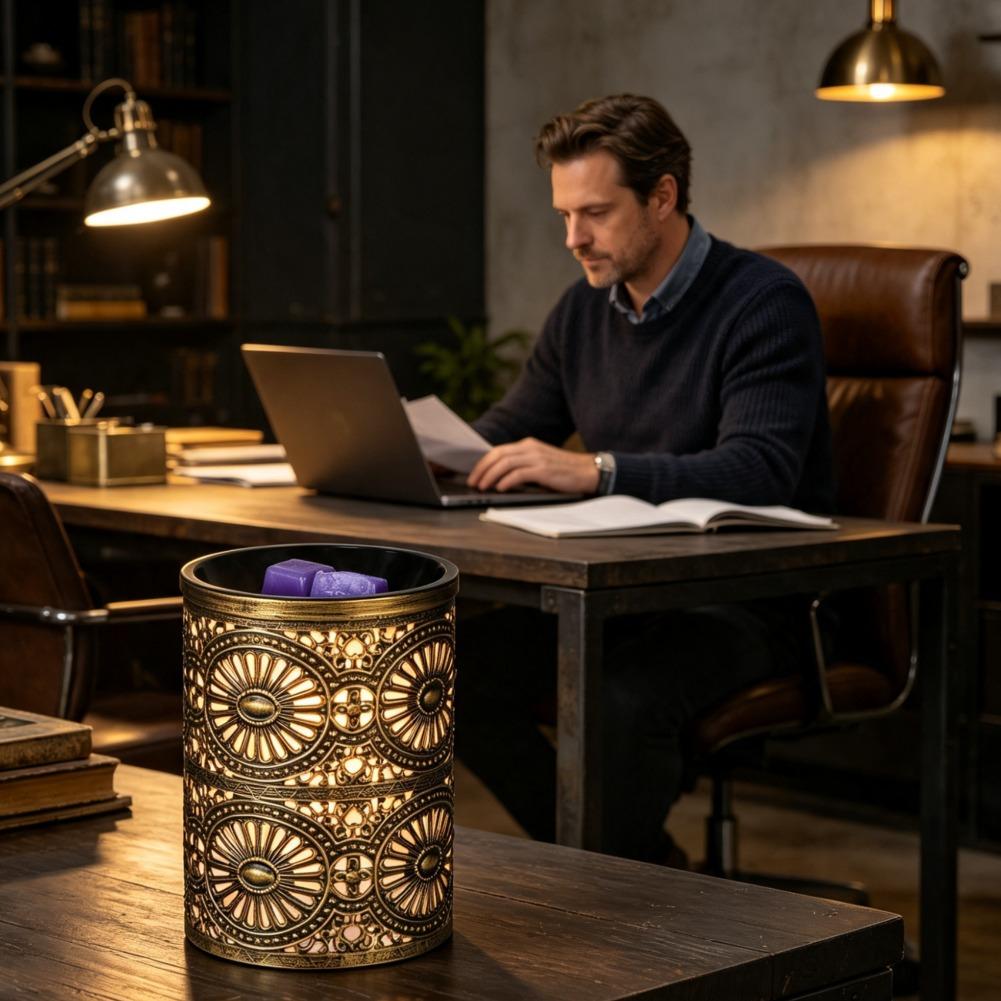 새로운 향기 야간 조명 골든 기하학적 철제 캔들스틱 창 - Lighting Decor Home 리뷰 및 가격