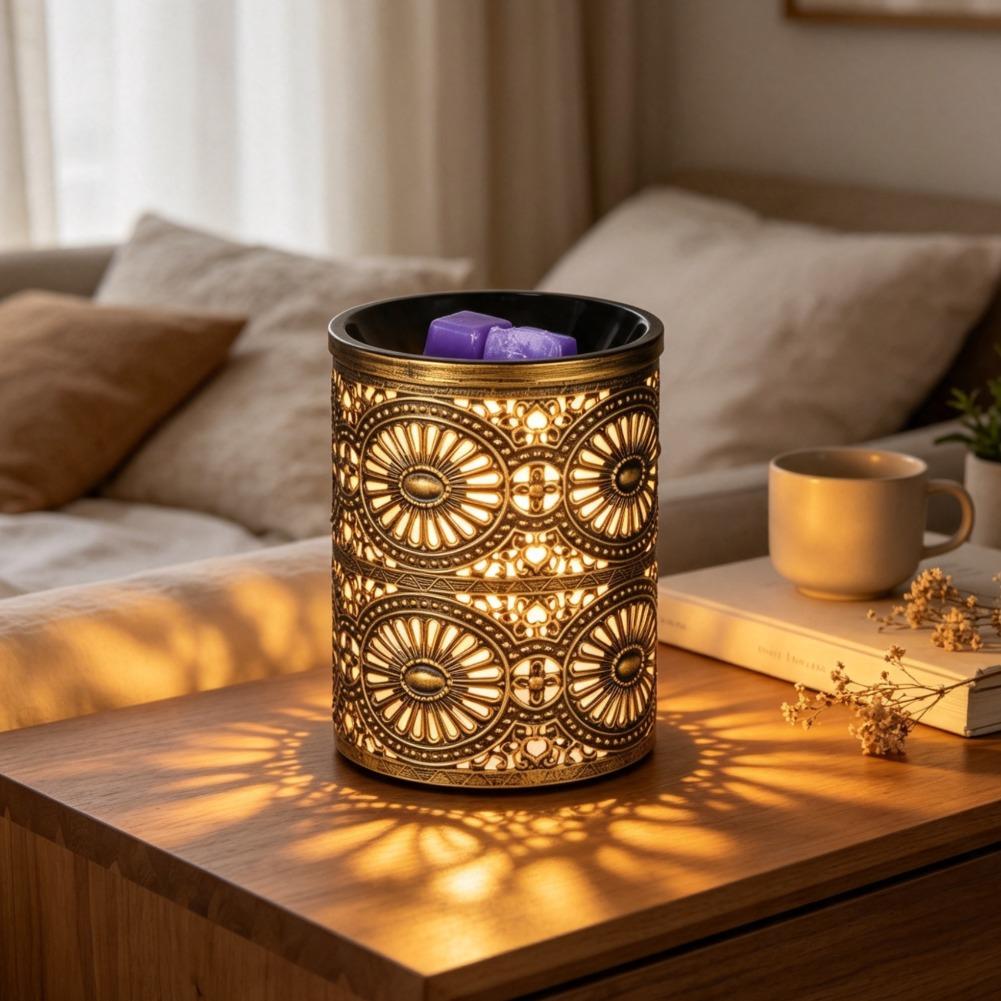 새로운 향기 야간 조명 골든 기하학적 철제 캔들스틱 창 - Lighting Decor Home 리뷰 및 가격