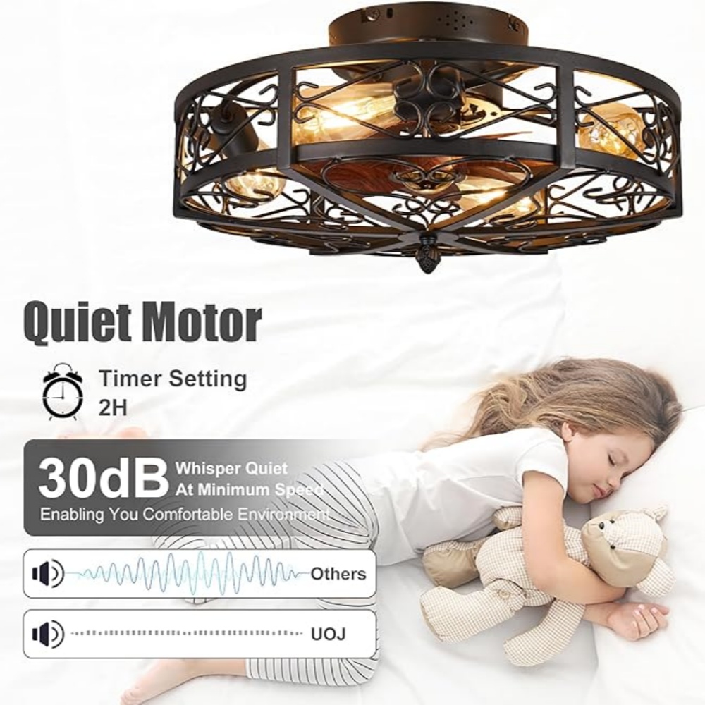 20인치 케이지형 천장 선풍기(조명 포함) 빈티지풍 농 - Decor Lighting Ceiling Fans 리뷰 및 가격