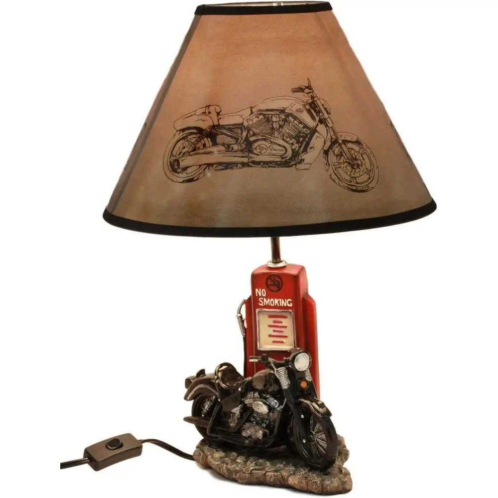 빈티지 레트로 블랙 오토바이 가스 펌프 데스크 램프(갓 - Home Lighting And Decor 리뷰 및 가격