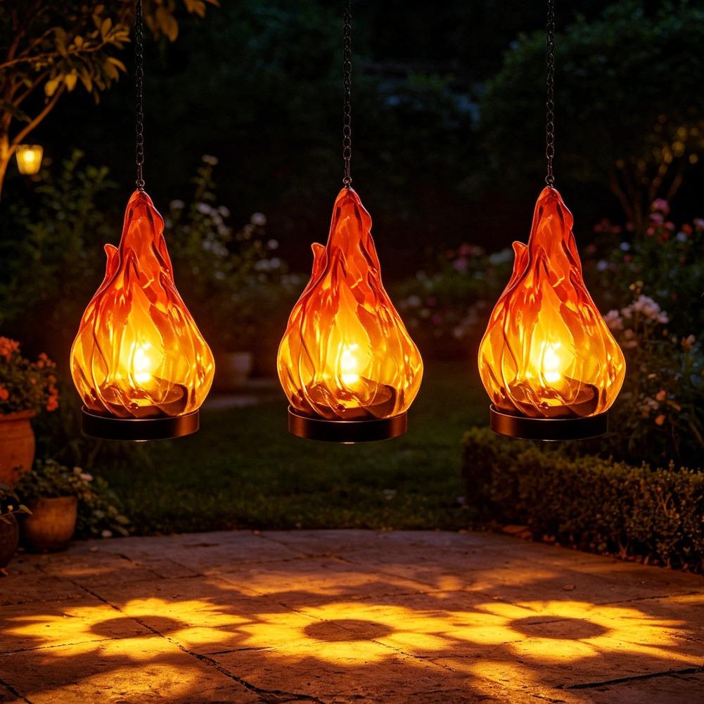 태양열 불꽃 모양 걸이형 랜턴 조명 IP65 방수 깜빡 - Lighting Decor Outdoor 리뷰 및 가격
