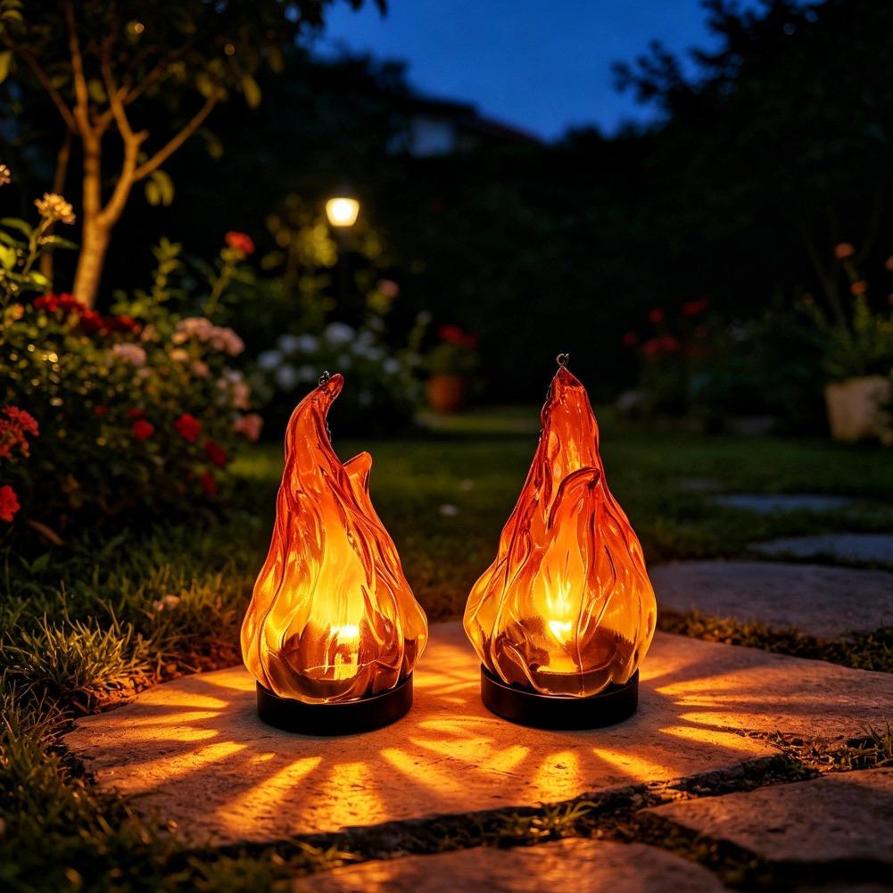 태양열 불꽃 모양 걸이형 랜턴 조명 IP65 방수 깜빡 - Lighting Decor Outdoor 리뷰 및 가격