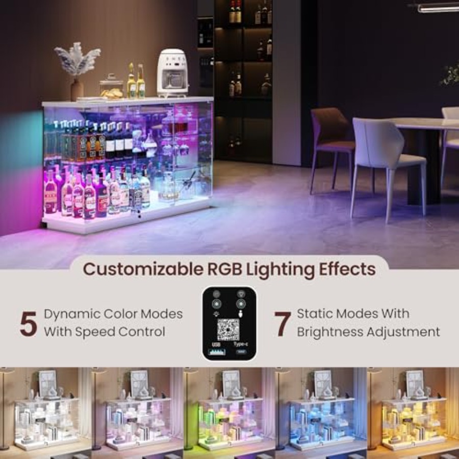수집품 보관용 잠금장치가 있는 RGB 유리 디스플레이  - Lighting & Home Decor Studio Photos 리뷰 및 가격