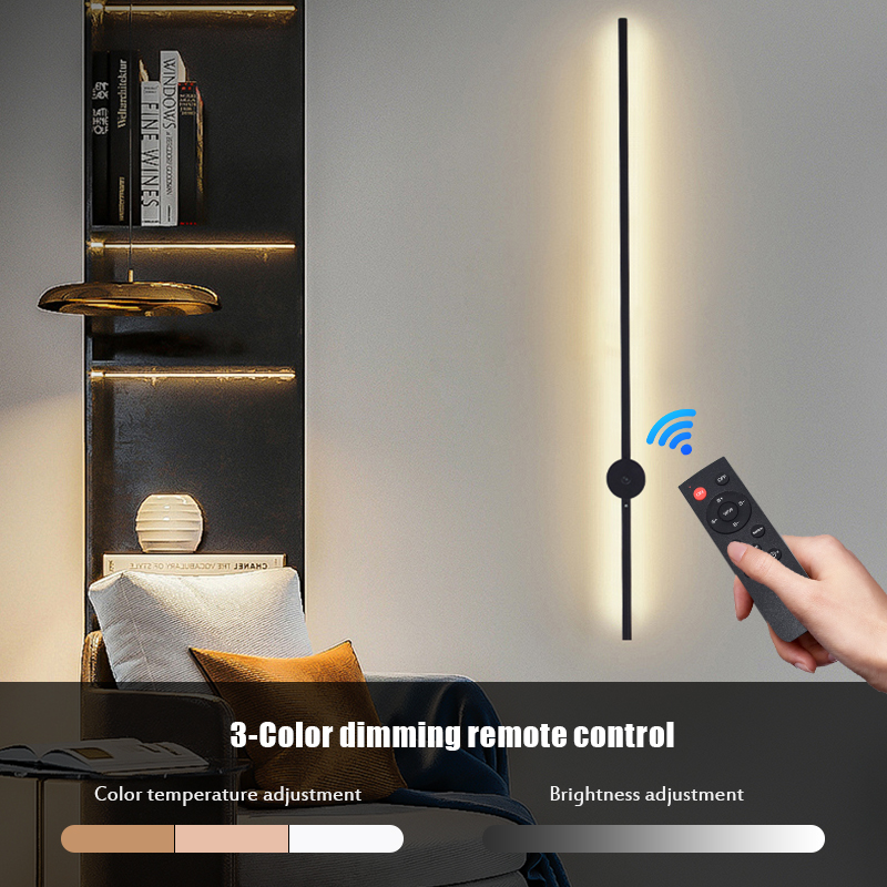 현대적인 충전식 LED 벽등 블랙 알루미늄 바디 선형  - Decor Lighting Table Lamps 리뷰 및 가격