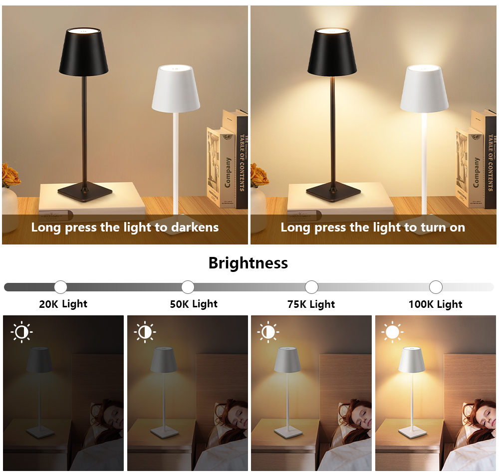 LED 충전식 책상 조명 무선 테이블 램프 무단계 디밍 - Decor Lighting Table Lamps 리뷰 및 가격